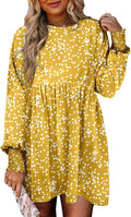 Dokotoo Womens Fall Dress Long Sleeve Babydoll Mini Floral