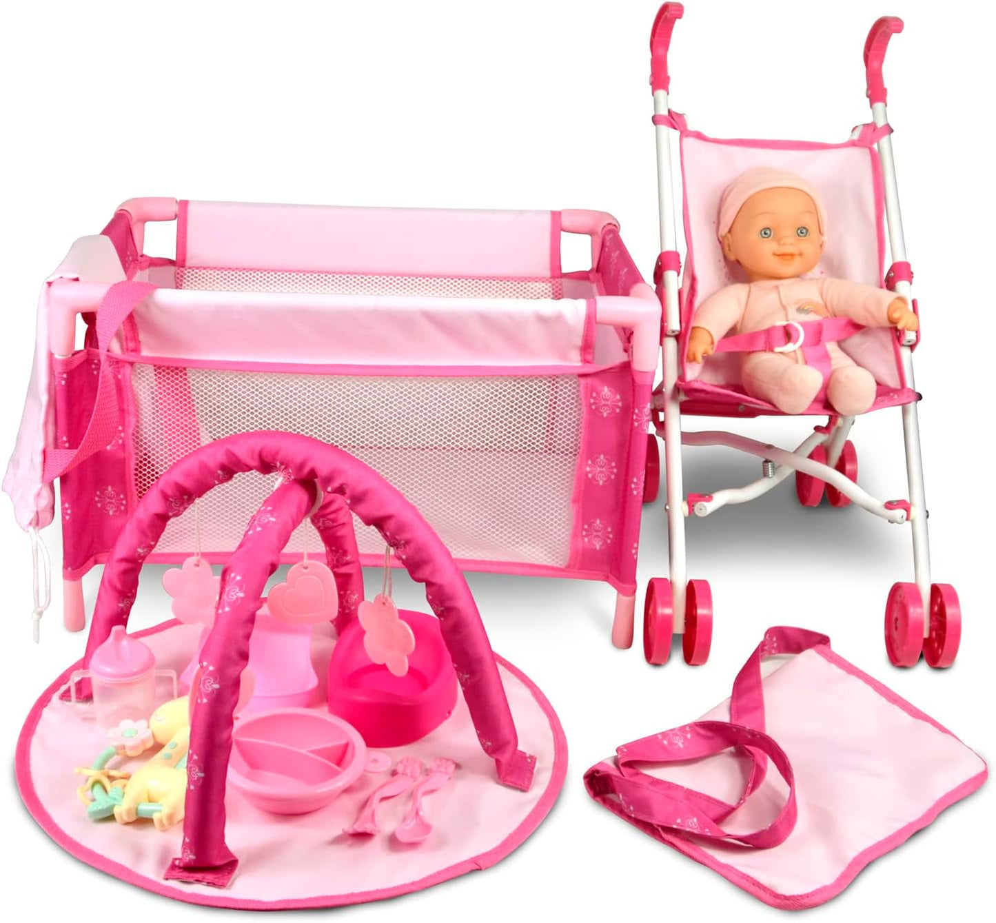 ANIVIA Baby Doll Stroller Set for Imaginative Role Play Fun