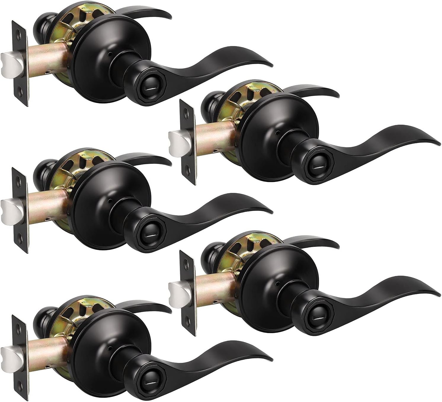 KNOBWELL Black Door Knobs for Privacy with Easy Installation