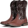 IUV Cowboy Boots For Men Ostrich-Embossed Western Boots - Durable