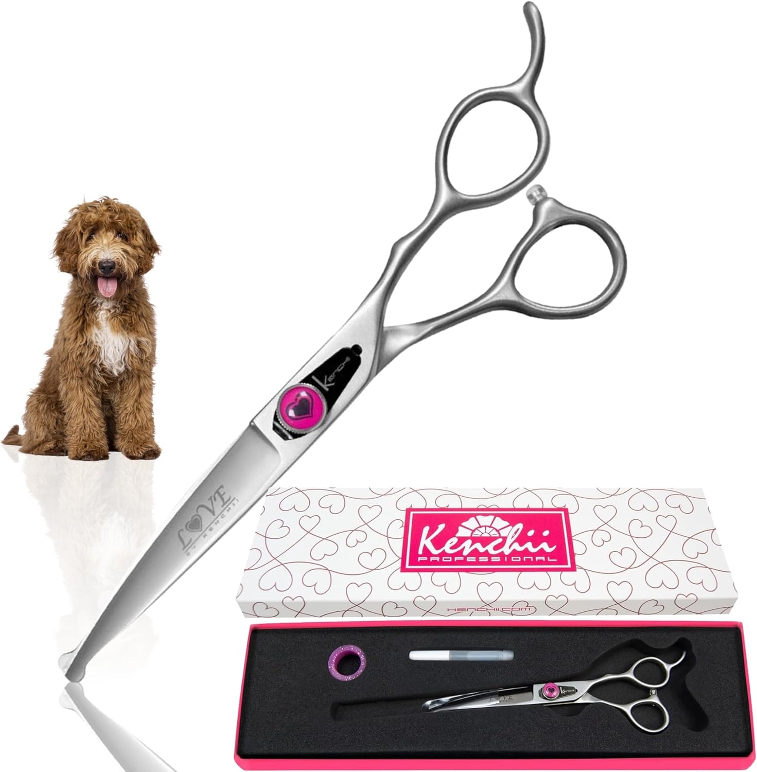 Kenchii Love Dog Grooming Scissors for Professional Pet Care
