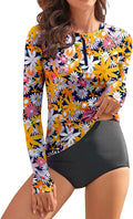 Women Rash Guard Long Sleeve Swim Shirt UPF 50+ - Sun Protection Top