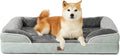 Orthopedic Dog Bed for Large Dogs Greyish Green - Memory Foam Bolster