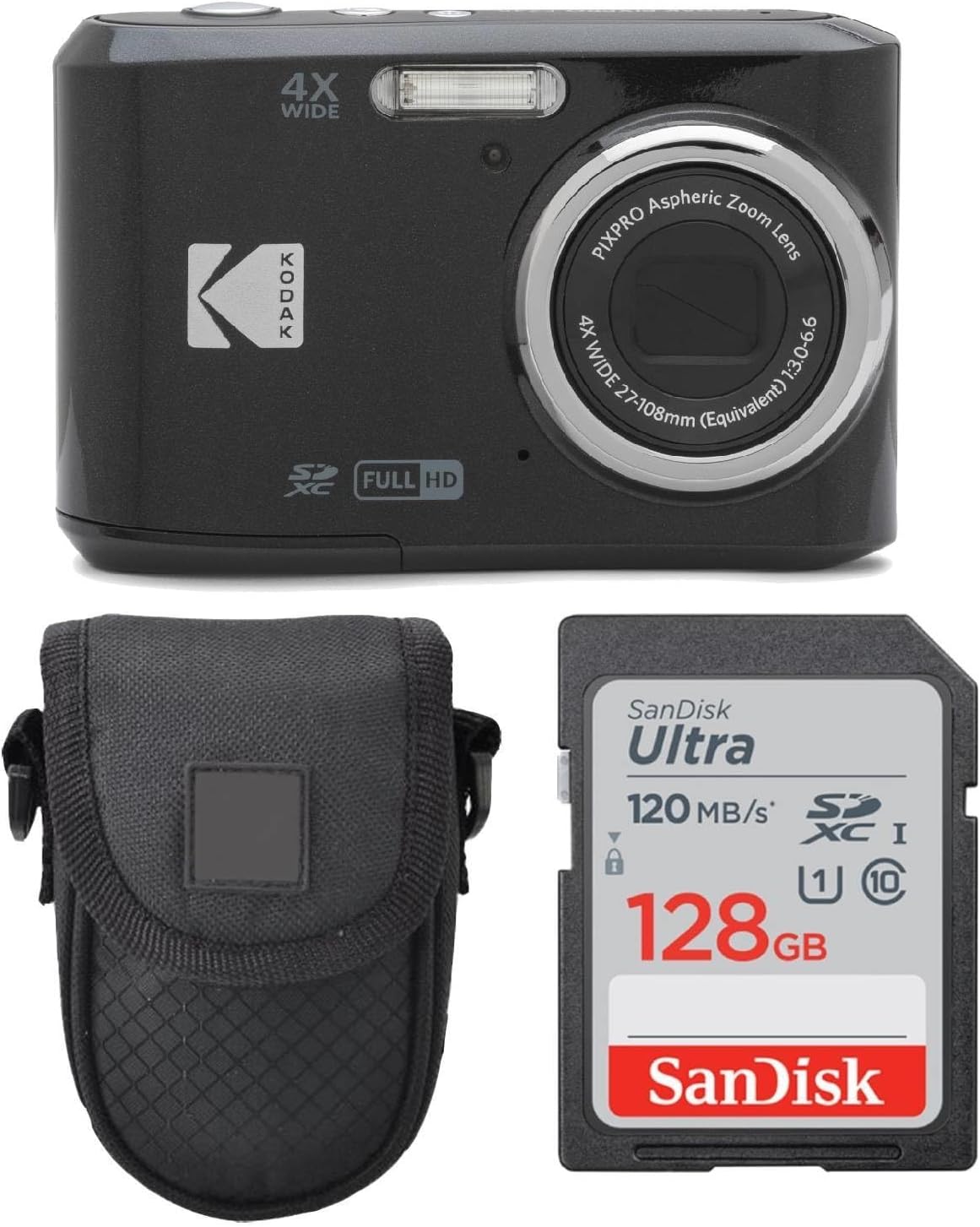 Kodak FZ45 Bundle: 128GB Memory, Case - Capture Everywhere!