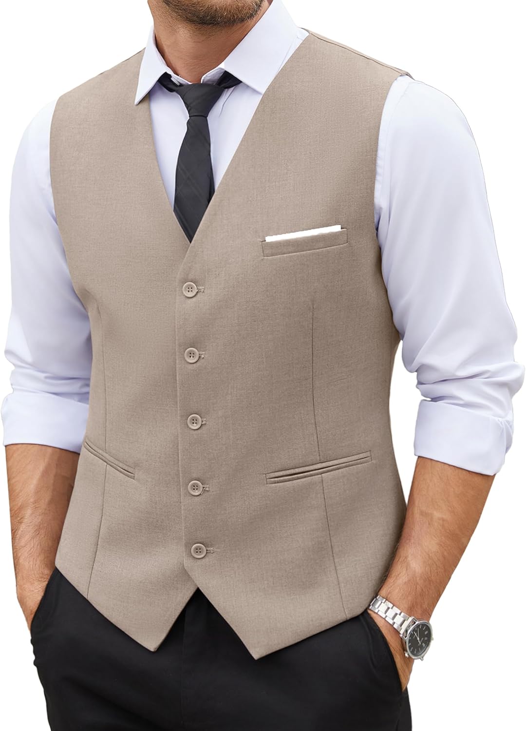 COOFANDY Men's Suit Vest Slim Fit for Business and Casual Wear