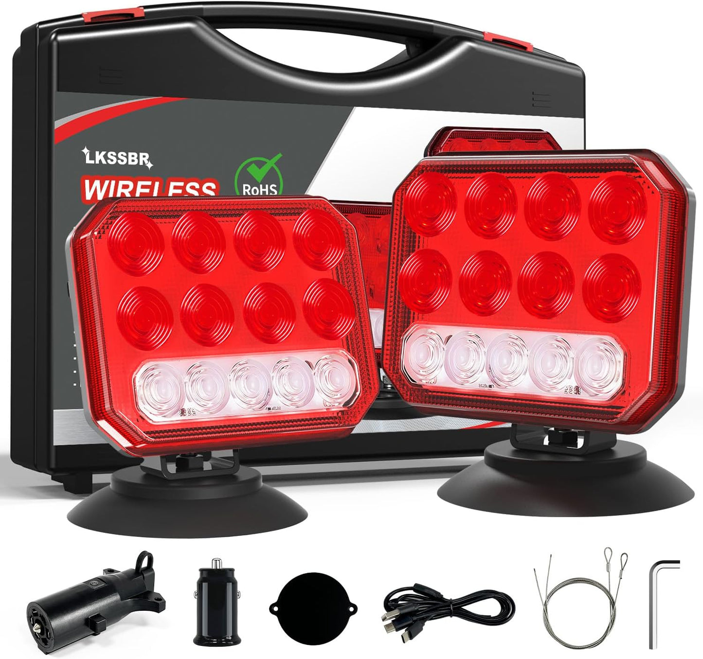 Wireless Trailer Light Magnetic - 4-In-1 Waterproof LED Strobe