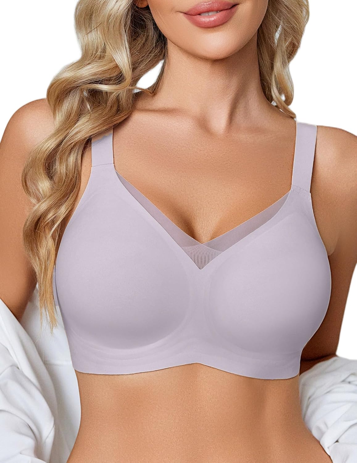 Avidlove Womens Seamless Bras No Underwire V Mesh Comfort Bralette