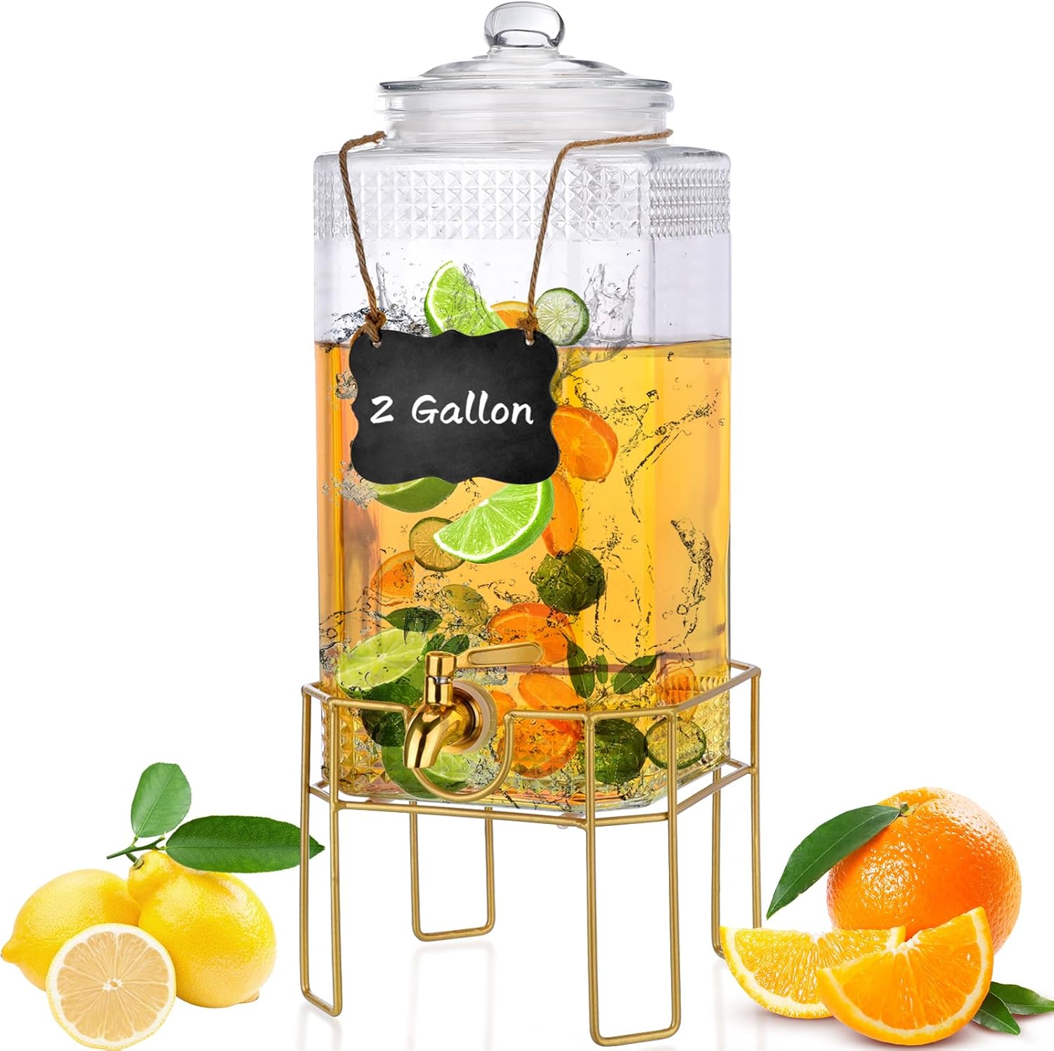 2 Gallon Drink Dispenser with Stand for Parties and Events