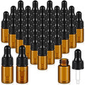 Mini Glass Oil Dropper Bottle Bulk 200 Pcs (3 ml Amber) - Sample Vials
