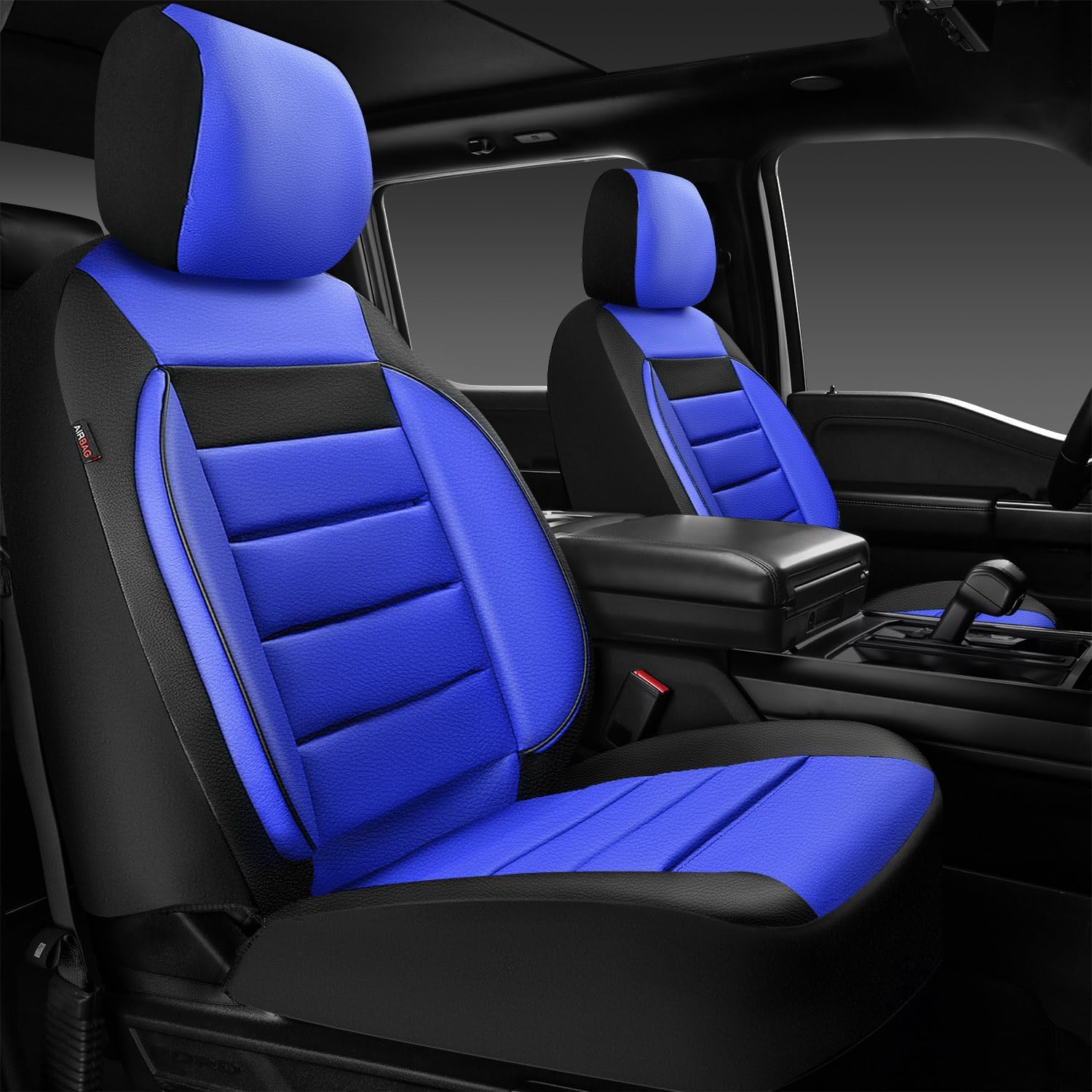 CAR PASS Leather Car Seat Covers for Front Seats, Universal Fit