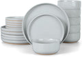 LIANYU Porcelain Dinnerware Set for 6 - Durable Glacier Gray Service