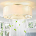 Low Profile Ceiling Fans with Lights 20in Flush Mount - Boho Bladeless