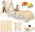 BlueWood Pikler Triangle Set 7-in-1 Foldable Climber - Natural Wood