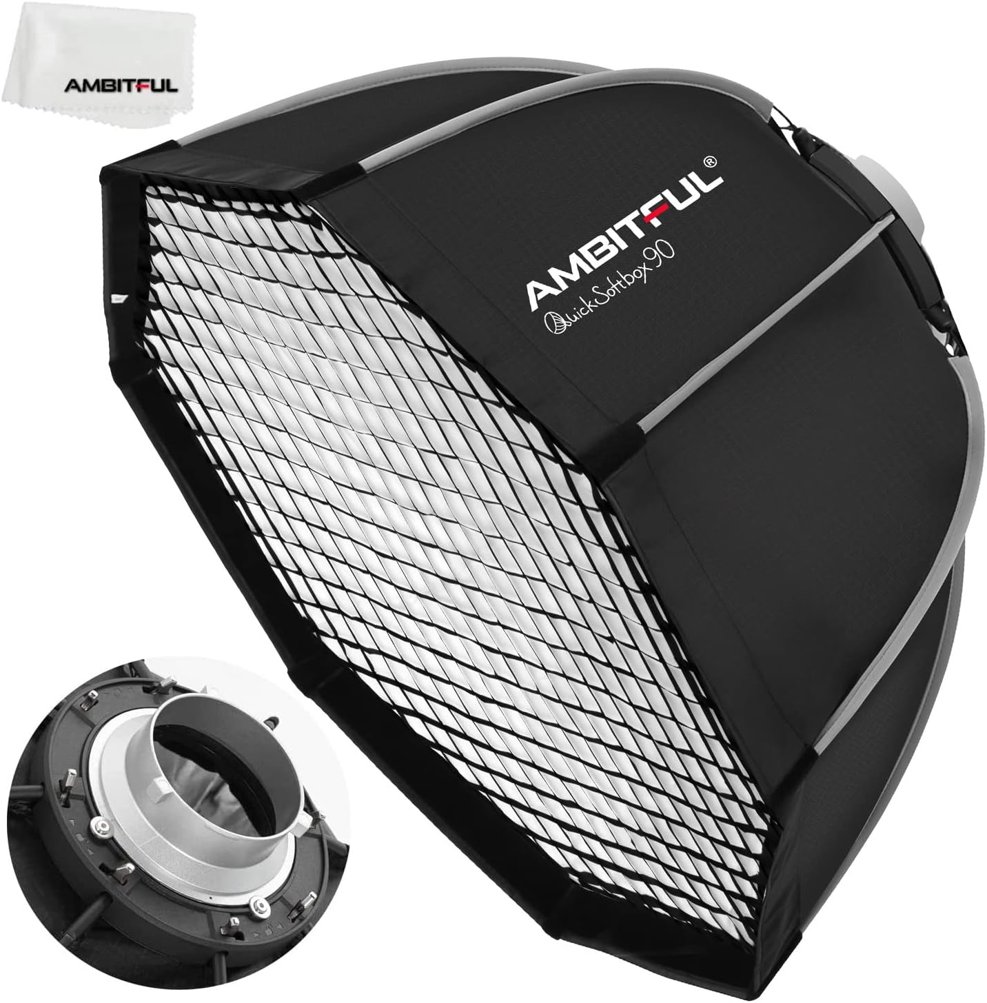 AMBITFUL Bowens Mount Softbox with Honeycomb Grid for Photography
