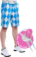 Mens Crazy Plaid Golf Shorts with Golf Tool - Comfortable Fit