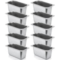 10 Pack Hotel Pans Stainless Steel 1/3 Size - Durable Catering Pans