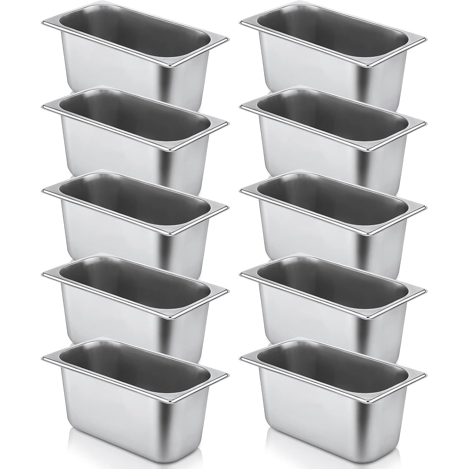 10 Pack Stainless Steel Hotel Pans for Food Warmers and Catering