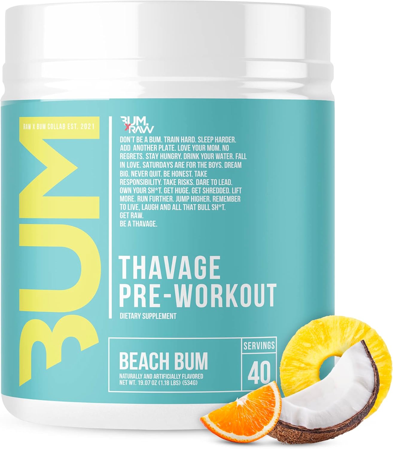 Thavage Pre Workout Powder for Energy, Focus & Hydration
