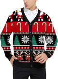 Ugly Christmas Cardigan Sweater V Neck Button Pullover - Festive