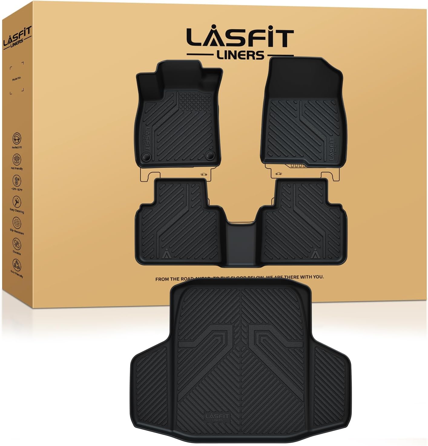 LASFIT Floor Mats for Honda Accord Sedan 2018-2022 - All Weather