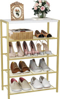 HOMEFORT 5-Tier Shoe Rack - Narrow Industrial Shoe Organizer