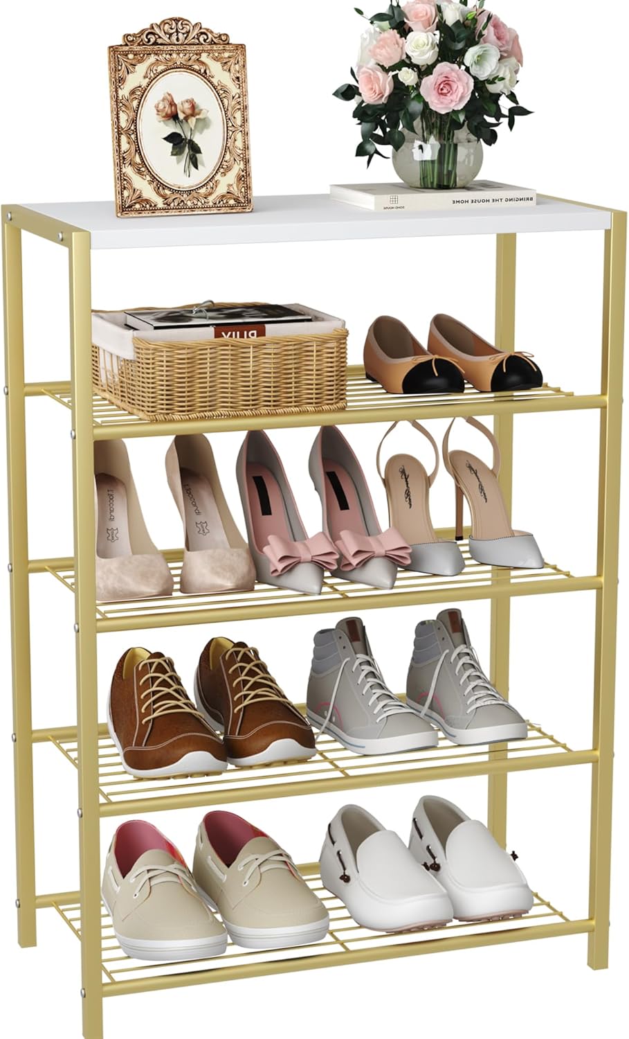 Versatile 5-Tier Shoe Rack for Entryway and Closet Storage
