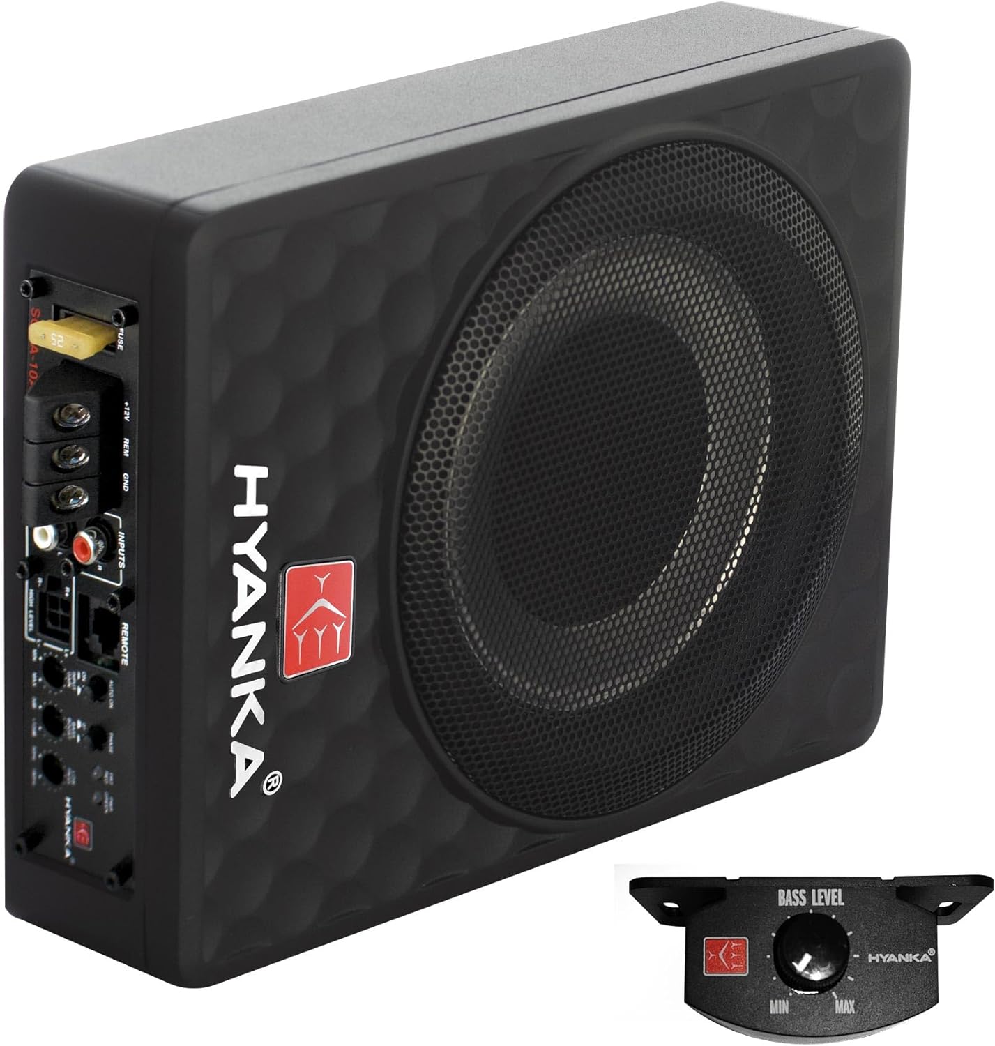 Compact 10 Inch Car Subwoofer with Built-in Amp for Powerful Bass
