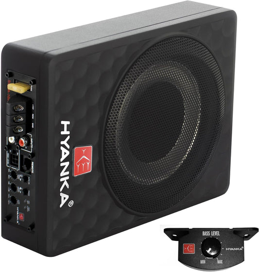 Compact 10 Inch Car Subwoofer with Built-in Amp for Powerful Bass
