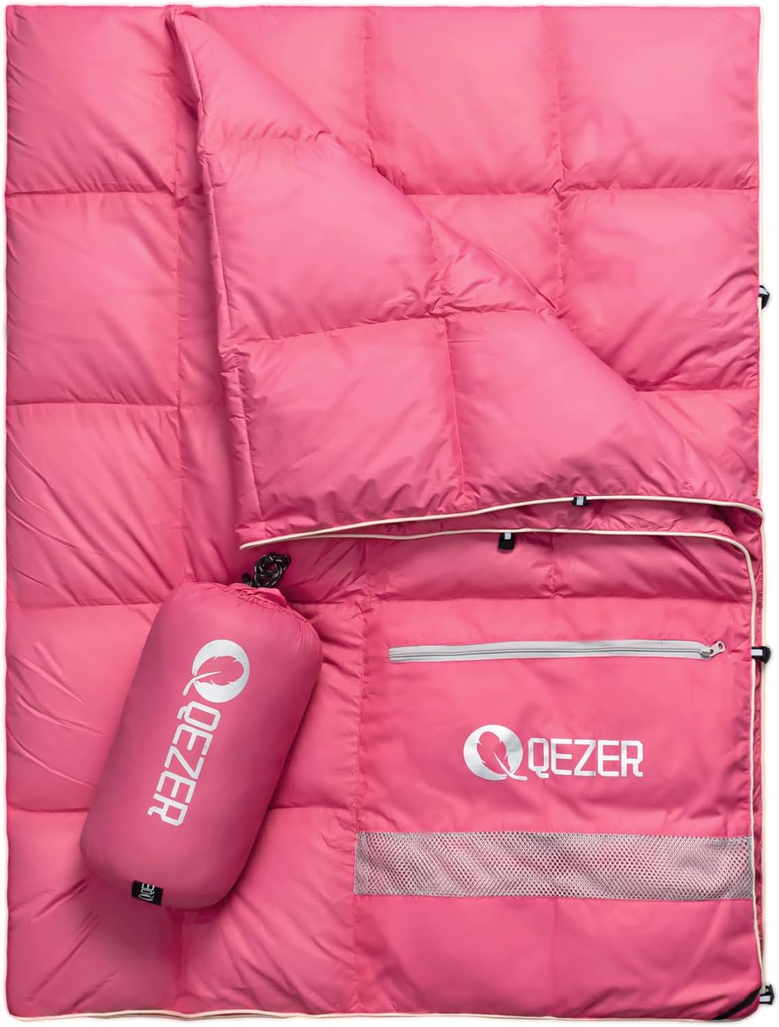 QEZER Warm Camping Blanket - Packable & Versatile