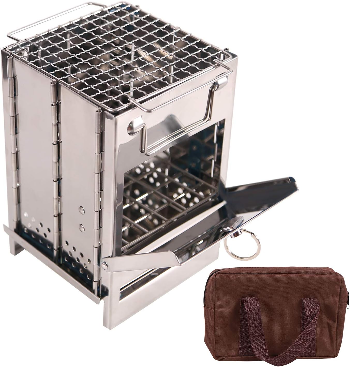 Compact Stainless Steel Camp Stove: Portable Outdoor Cooking Powerhouse