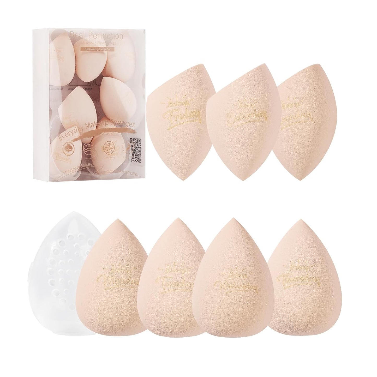 7-Piece Latex-Free Makeup Sponge Set for Flawless Blending