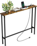 39 in Sofa Table Narrow Long with Power Outlets & USB - Space Saving
