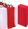 Red Cheesecloth Table Runner 21 x 120 in 16 Pack - Rustic Boho Decor