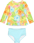 RuffleButts Baby/Toddler Girls Rash Guard Swimsuit Set Review