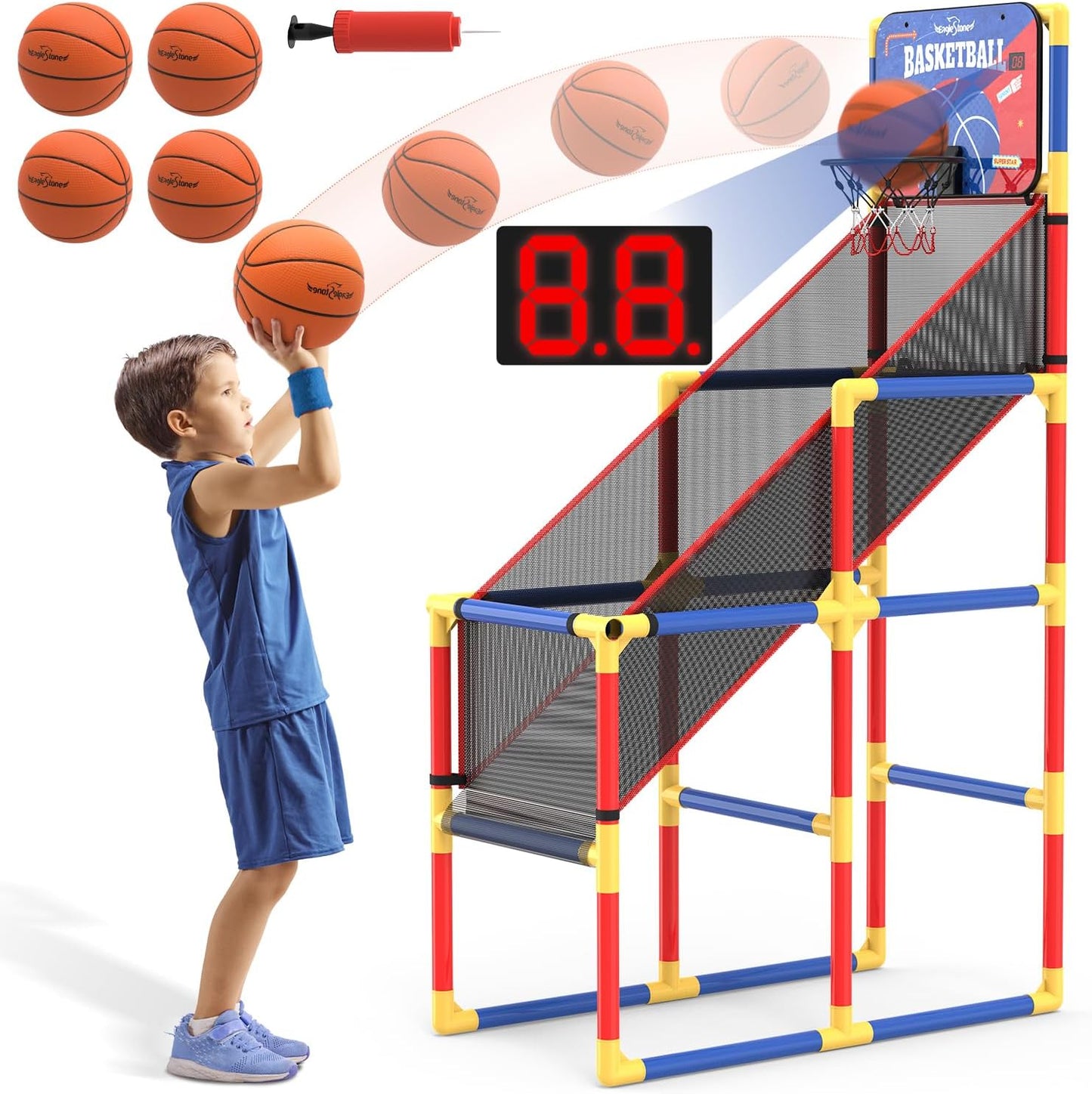 Kids Arcade Basketball Game with Electronic Scoreboard for Fun