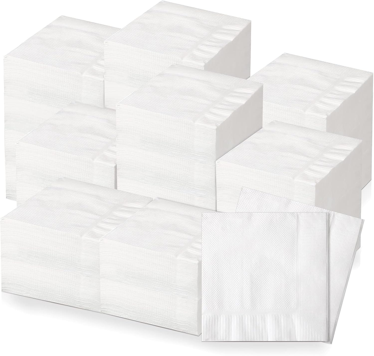 Kisston 2000 White Cocktail Napkins - Bulk Pack for All Events