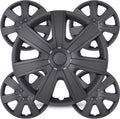 16 in Hubcaps Set of 4 Black Matte - Fits 16 in Steel Wheels