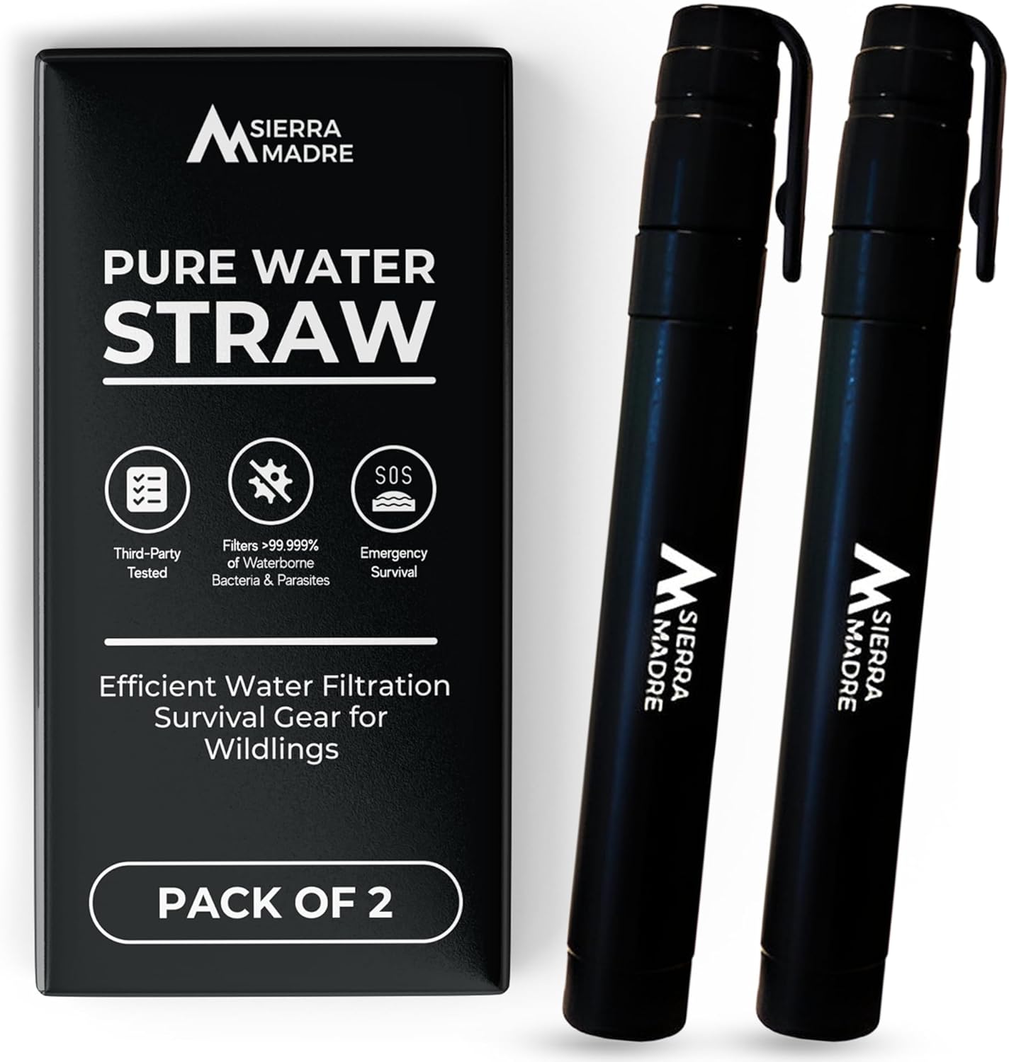 Sierra Madre Pure Water Straw - Lightweight Water Filter for Travel