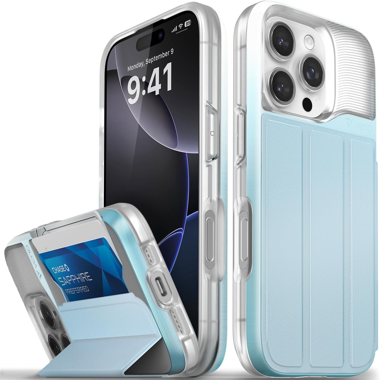 VENA vCommute iPhone 16 Pro Wallet Case with Kickstand Feature