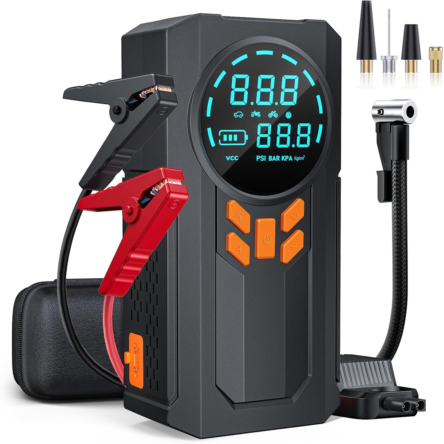 Powerful 5000A Jump Starter with Air Compressor for Vehicles