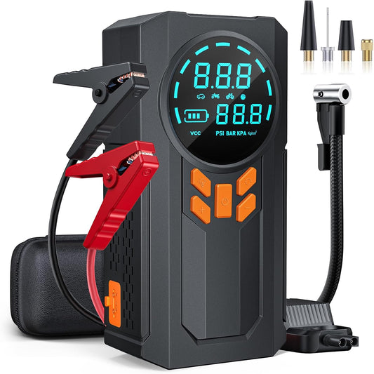 Powerful 5000A Jump Starter with Air Compressor for Vehicles