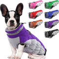 Warm Dog Winter Coat with Built-In Harness - Purple S