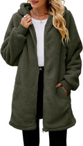 Yanekop Womens Oversized Sherpa Jacket Fuzzy Fleece Zip Up Jacket both
