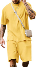 Men's Short Sleeve Tracksuit Two Piece Set - Casual Summer Match Top