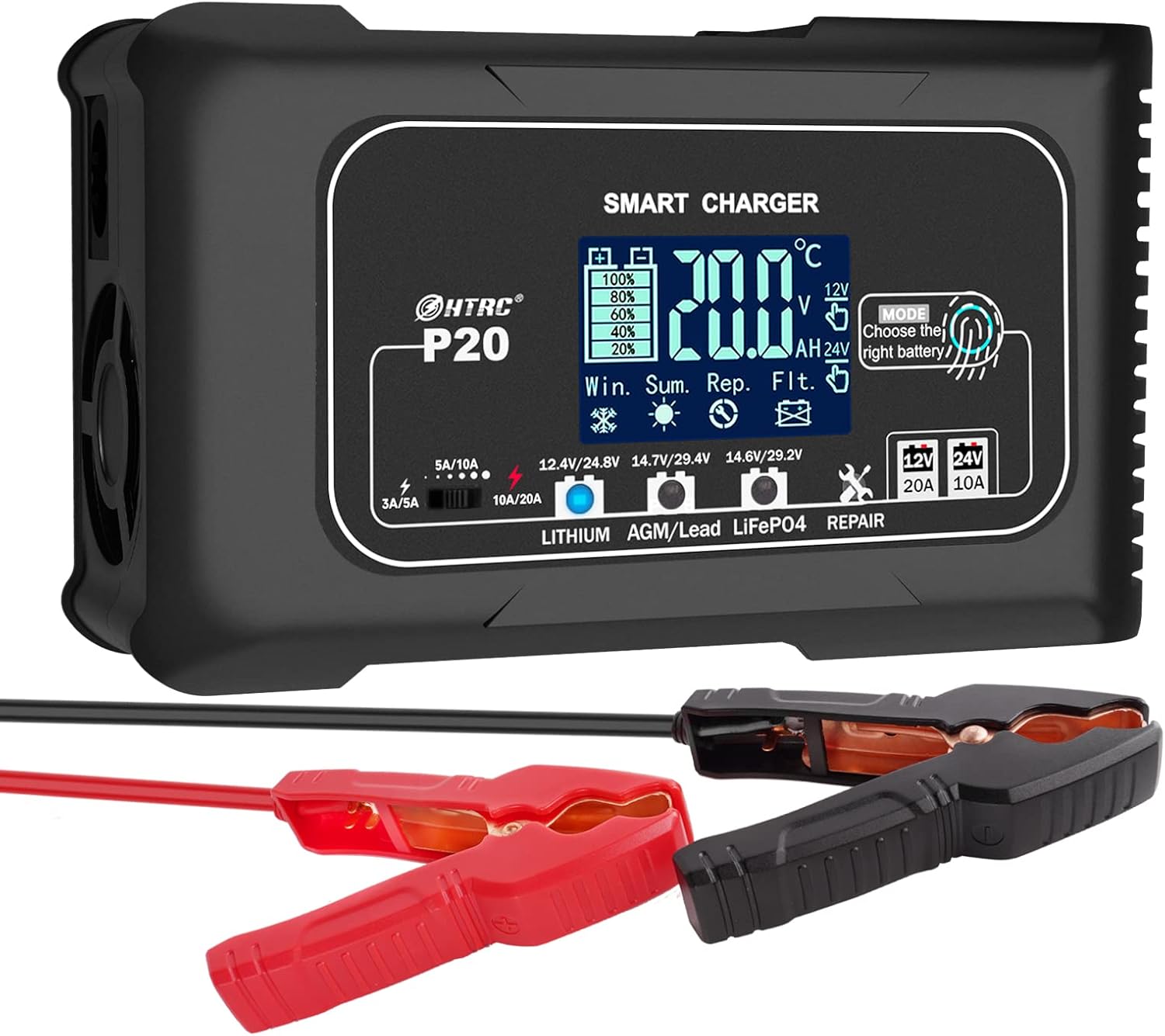 HTRC Smart 20A Charger: Fast Charge & Maintain Various Batteries!