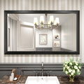 Amorho Black Bathroom Mirror 55x32 Inch Thick Metal Frame