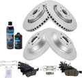 TRQ Front and Rear Brake Pad & Rotor Kit Compatible with 2015-2018