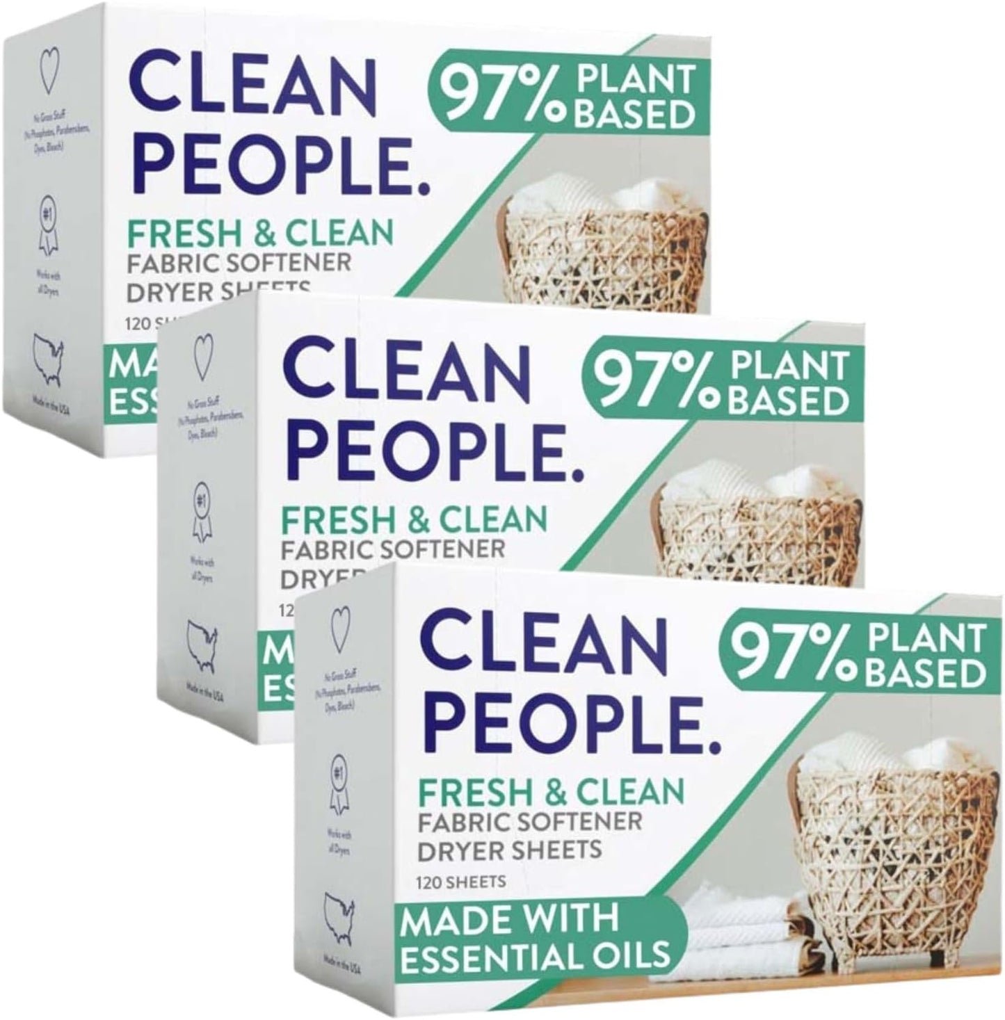 The Clean People Fabric Softener Sheets - Vegan & Eco-Friendly