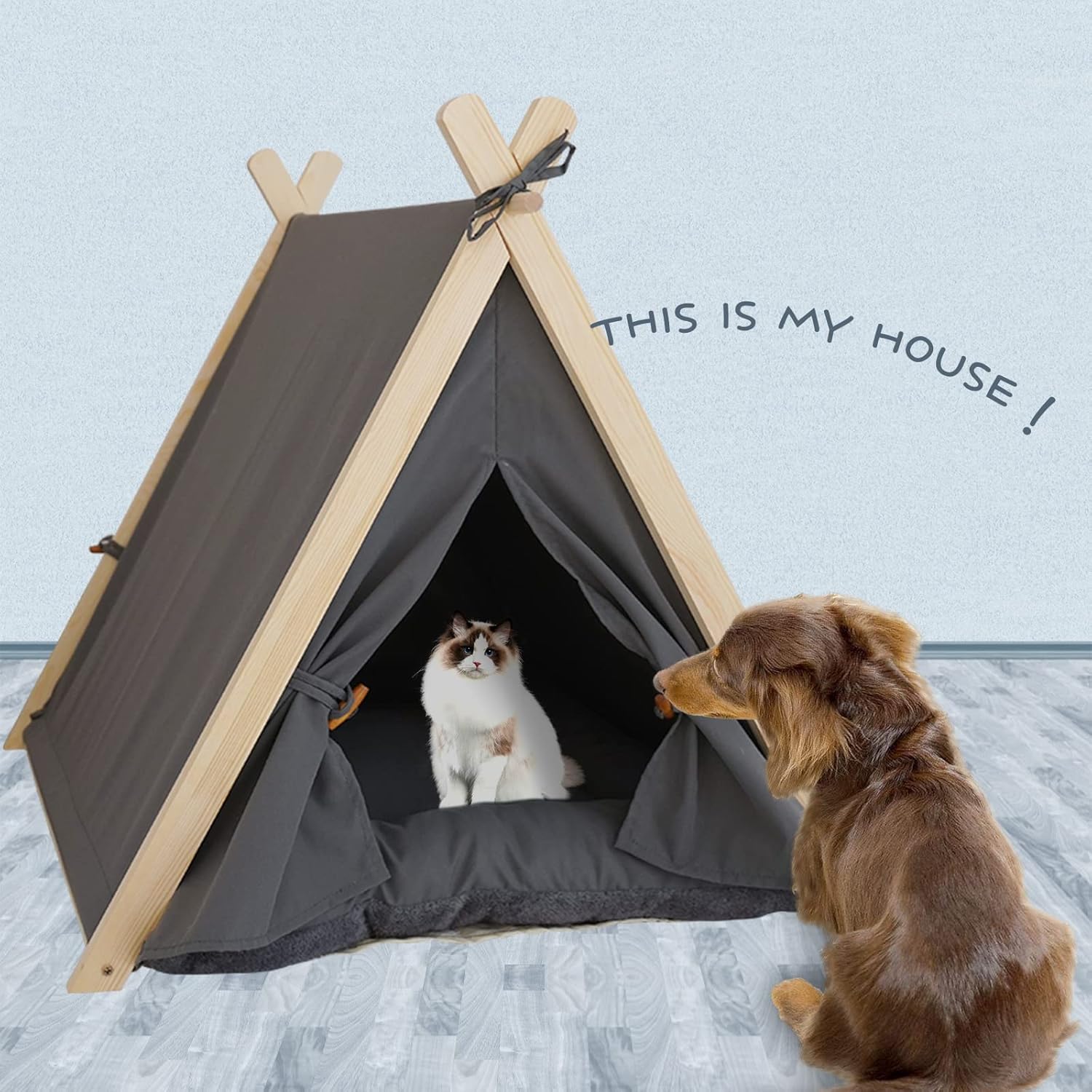 Portable Pet Teepee: Cozy Bed for Small Pets!