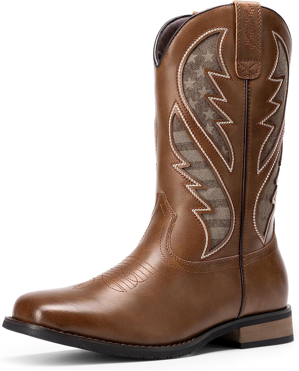 Bruno Marc Men's Durable Cowboy Classic Slip on Western Boots